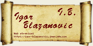 Igor Blažanović vizit kartica